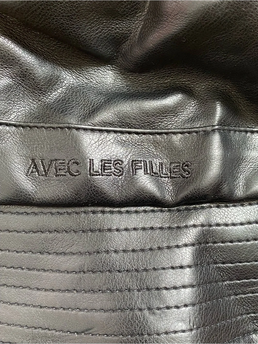 Never-Worn '90s-Esk Black Leather Bucket Hat from French Brand Avec Les Filles